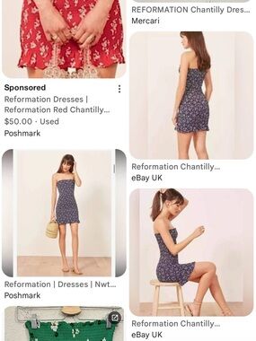 Reformation Chantilly smocked strapless tube dress size small